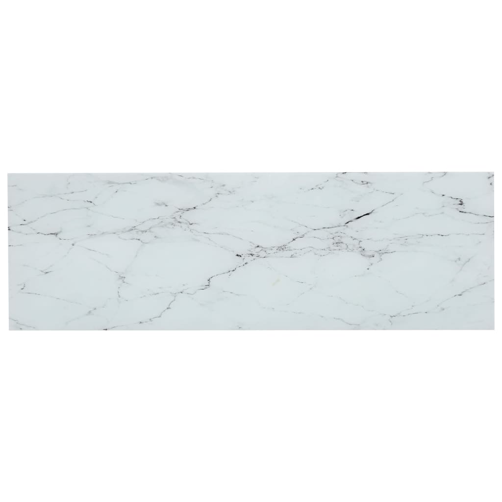 vidaXL Shelf Transparent and White Marble 100x36x90 cm Tempered Glass