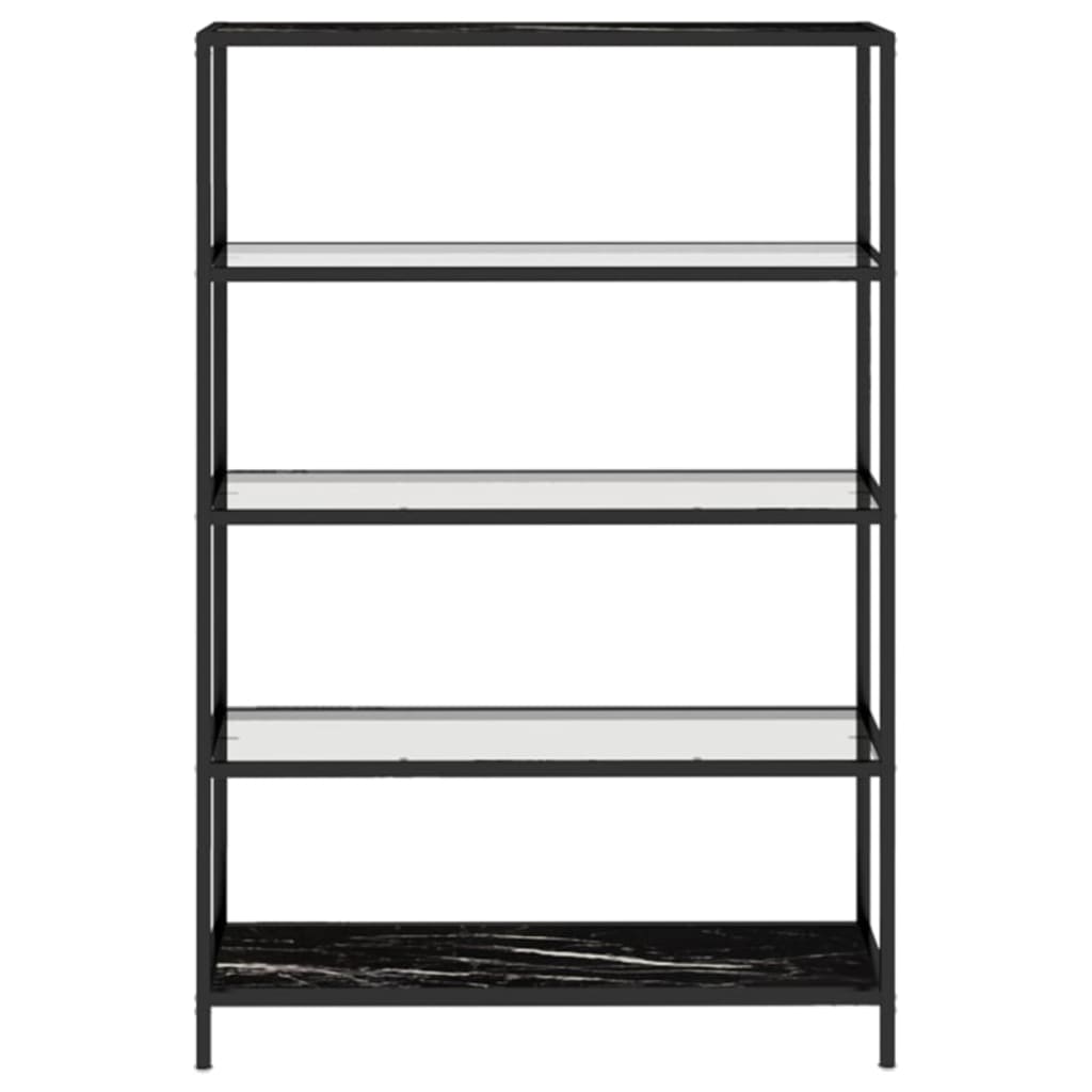 vidaXL Shelf Black Marble and Transparent 100x36x168 cm Tempered Glass