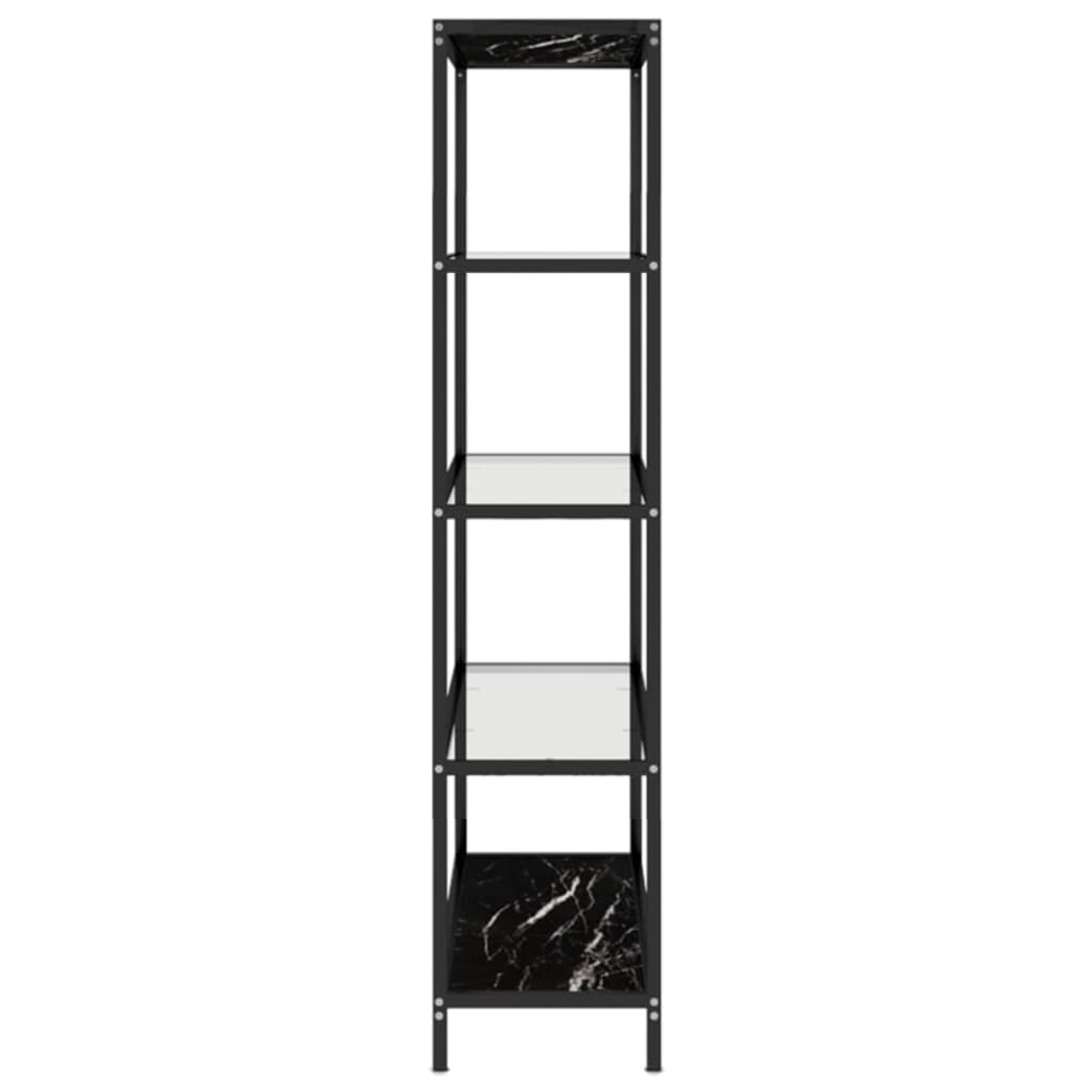 vidaXL Shelf Black Marble and Transparent 100x36x168 cm Tempered Glass