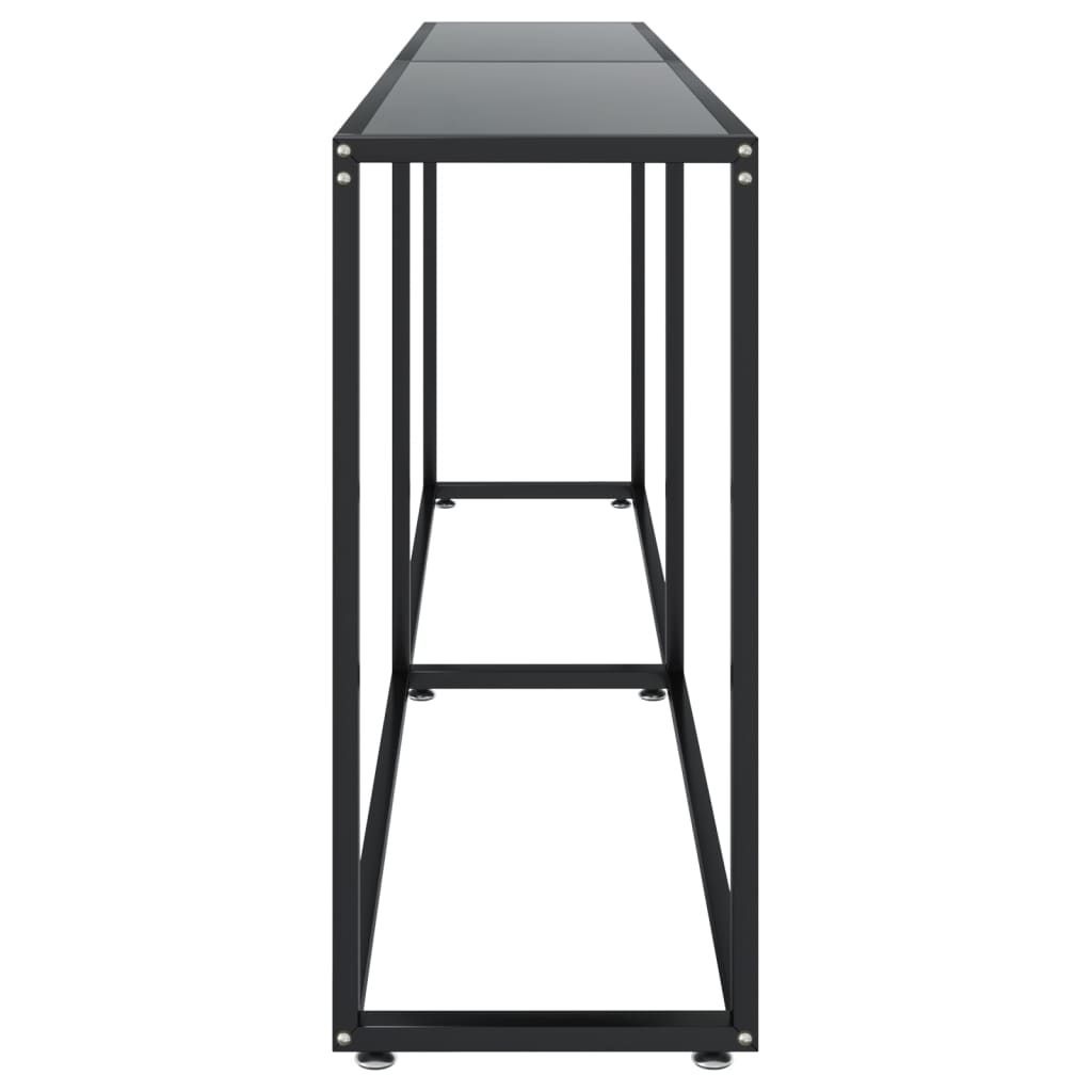 vidaXL Console Table Black 200x35x75.5cm Tempered Glass