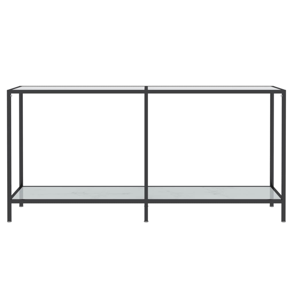 vidaXL Console Table White 160x35x75.5 cm Tempered Glass