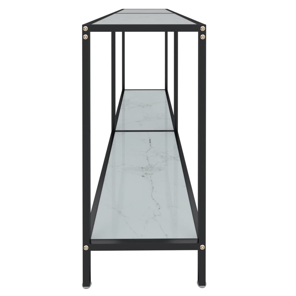 vidaXL Console Table White 160x35x75.5 cm Tempered Glass