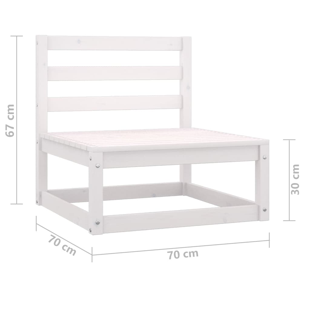 vidaXL 3 Piece Garden Lounge Set White Solid Wood Pine