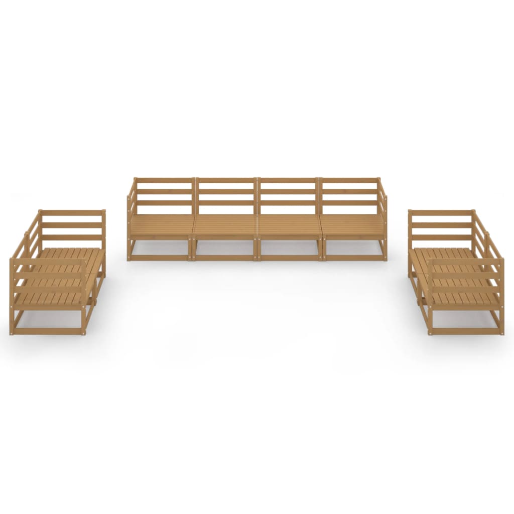 vidaXL 8 Piece Garden Lounge Set Honey Brown Solid Pinewood