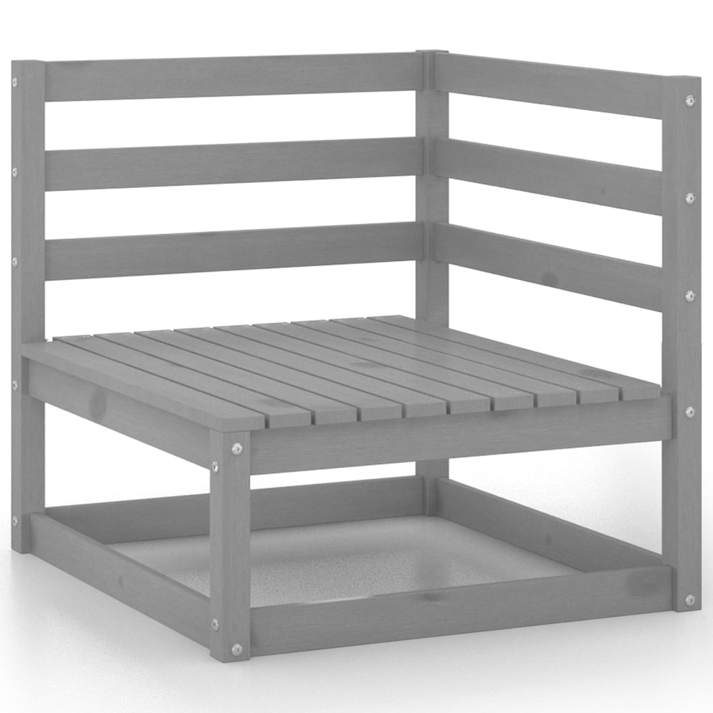 vidaXL 11 Piece Garden Lounge Set Grey Solid Pinewood