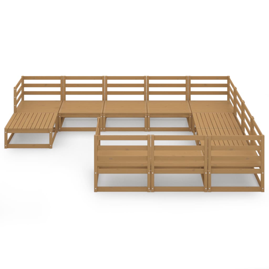 vidaXL 11 Piece Garden Lounge Set Solid Pinewood
