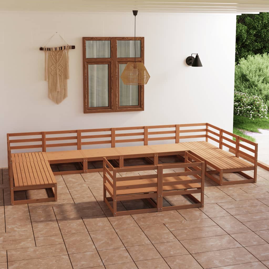 vidaXL 12 Piece Garden Lounge Set Solid Pinewood