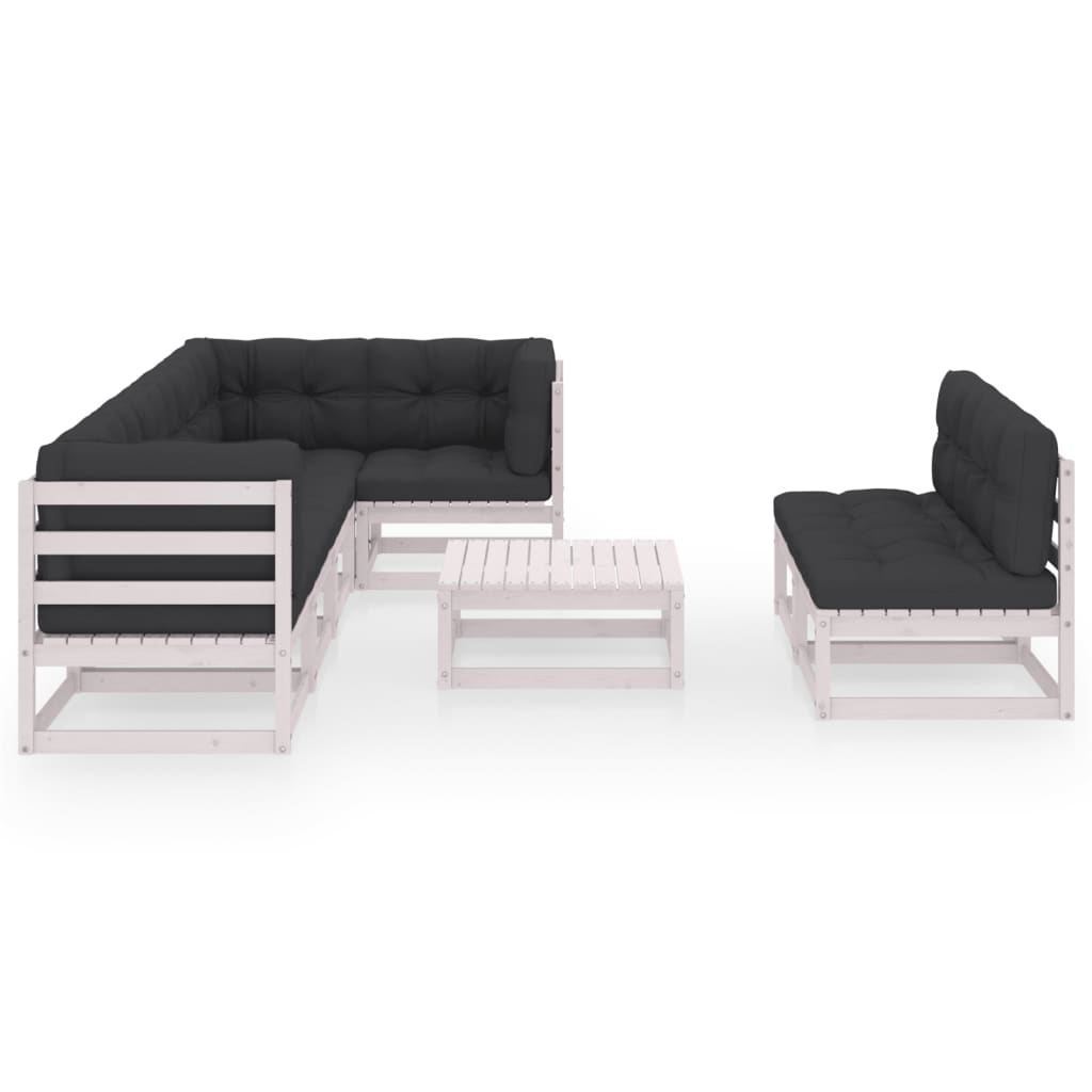 vidaXL 8 Piece Garden Lounge Set with Cushions Solid Pinewood