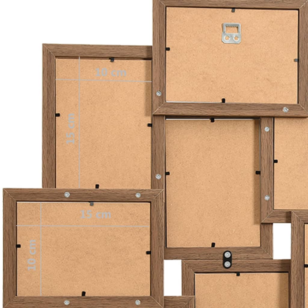 vidaXL Collage Photo Frame for Picture 10 pcs 10x15 cm Light Brown MDF