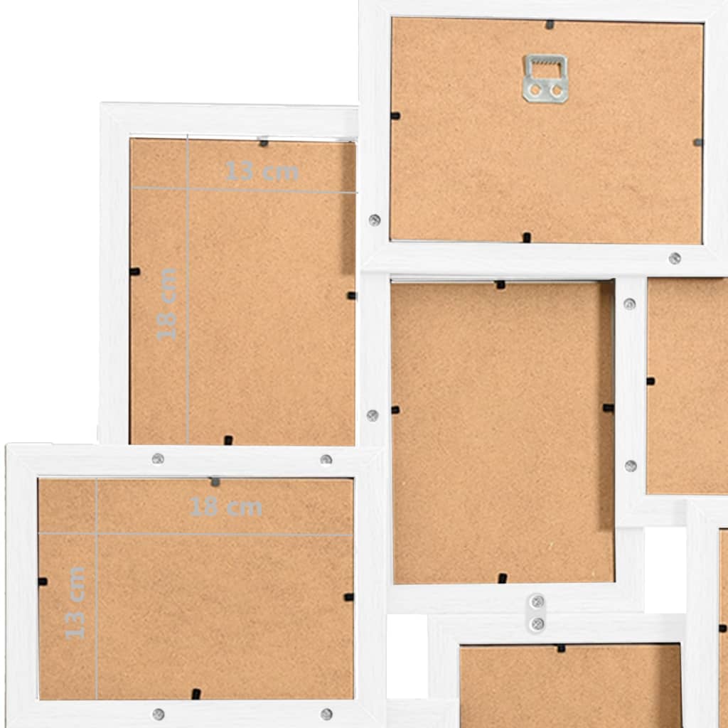 vidaXL Collage Photo Frame for Picture 10 pcs 13x18 cm White MDF