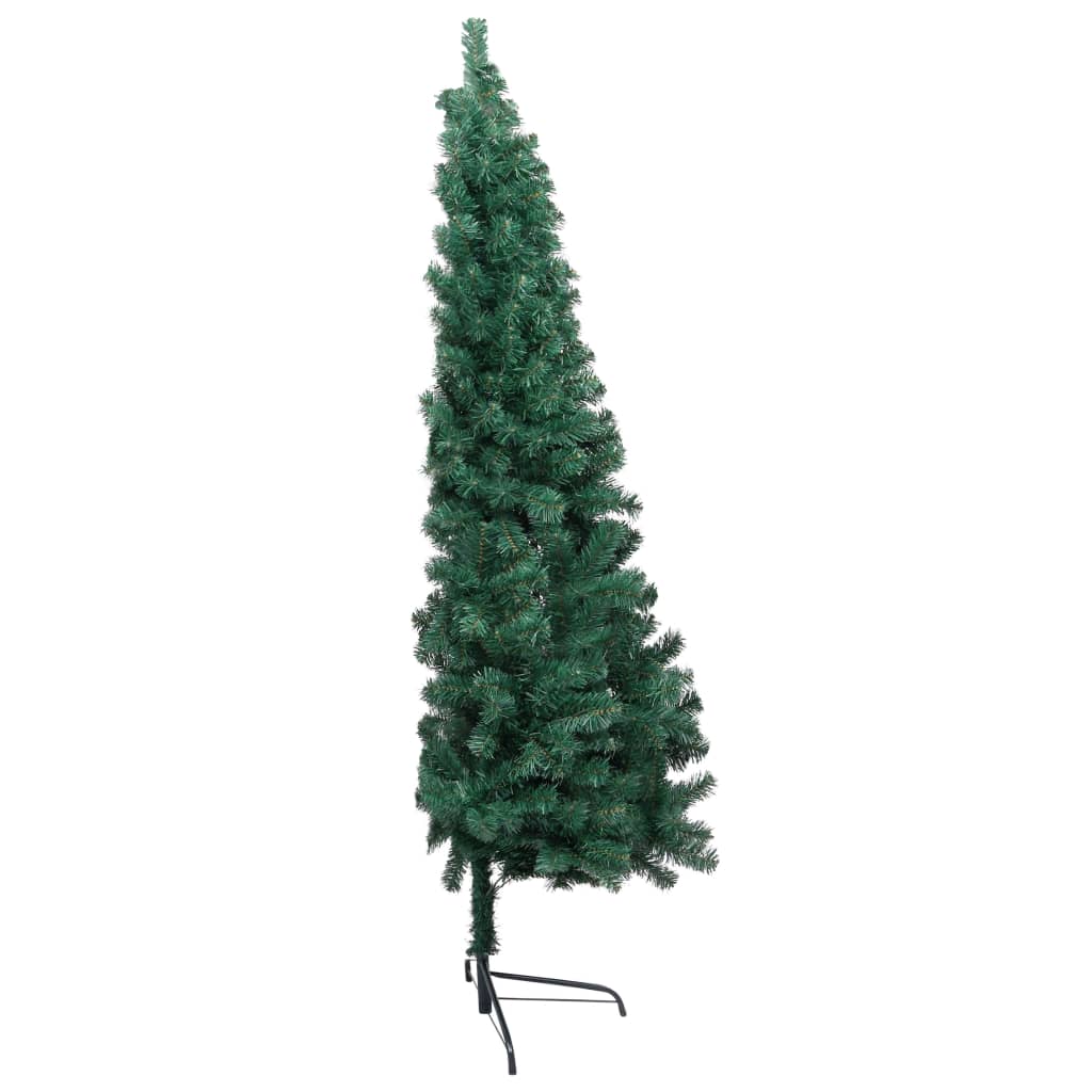 vidaXL Artificial Half Pre-lit Christmas Tree with Stand Green 210 cm PVC