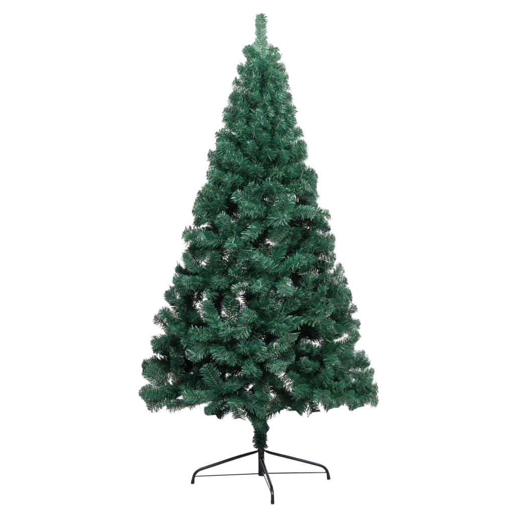 vidaXL Artificial Half Pre-lit Christmas Tree with Stand Green 210 cm PVC