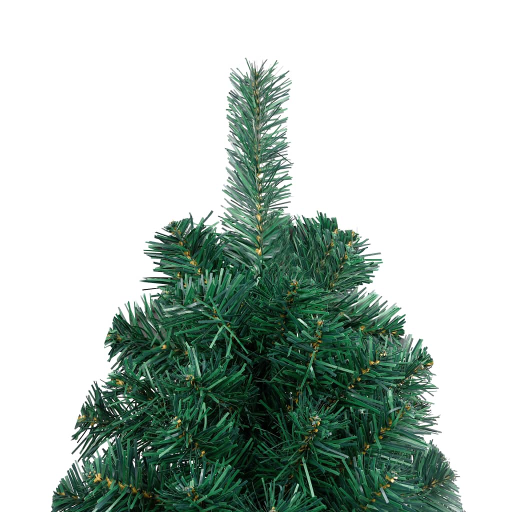vidaXL Artificial Half Pre-lit Christmas Tree with Stand Green 210 cm PVC