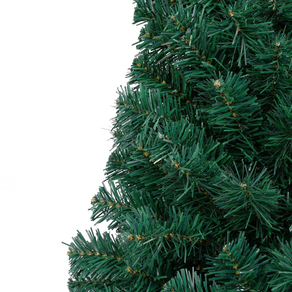 vidaXL Artificial Half Pre-lit Christmas Tree with Stand Green 210 cm PVC