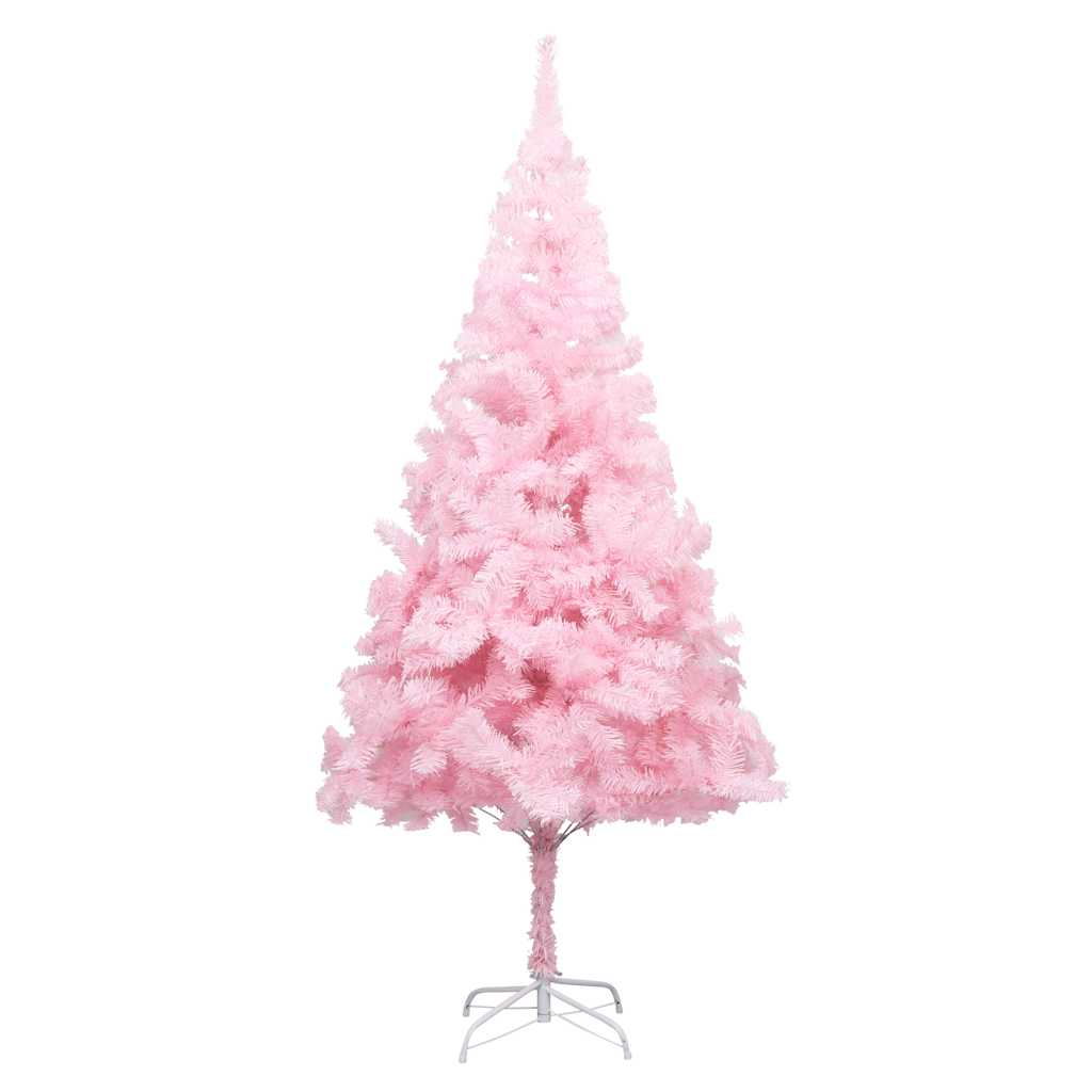 vidaXL Artificial Pre-lit Christmas Tree with Ball Set Pink 240 cm PVC