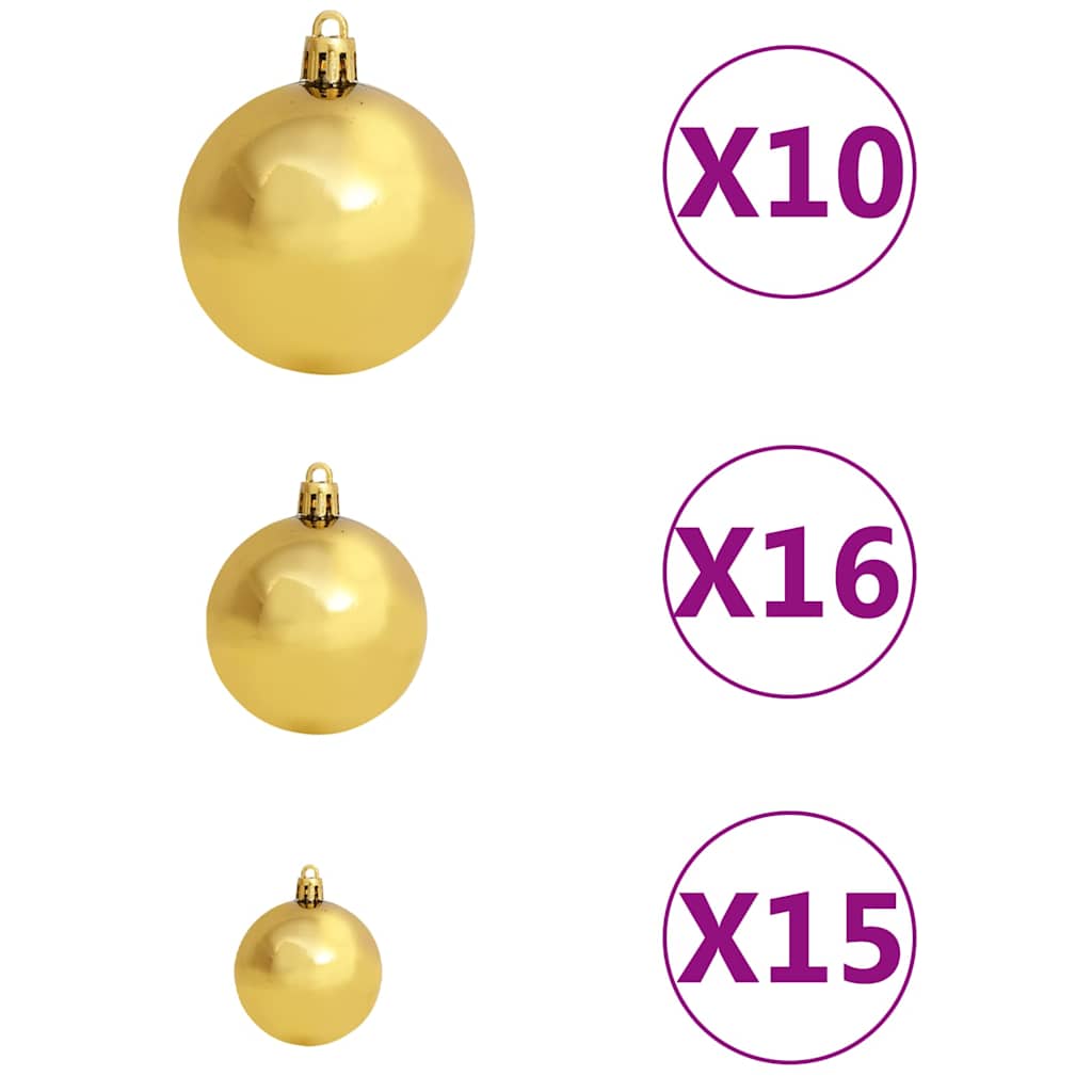 vidaXL Artificial Pre-lit Christmas Tree with Ball Set 240 cm Green