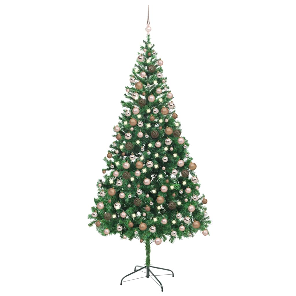 vidaXL Artificial Pre-lit Christmas Tree with Ball Set 210 cm 910 Branches