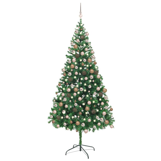 vidaXL Artificial Pre-lit Christmas Tree with Ball Set 210 cm 910 Branches