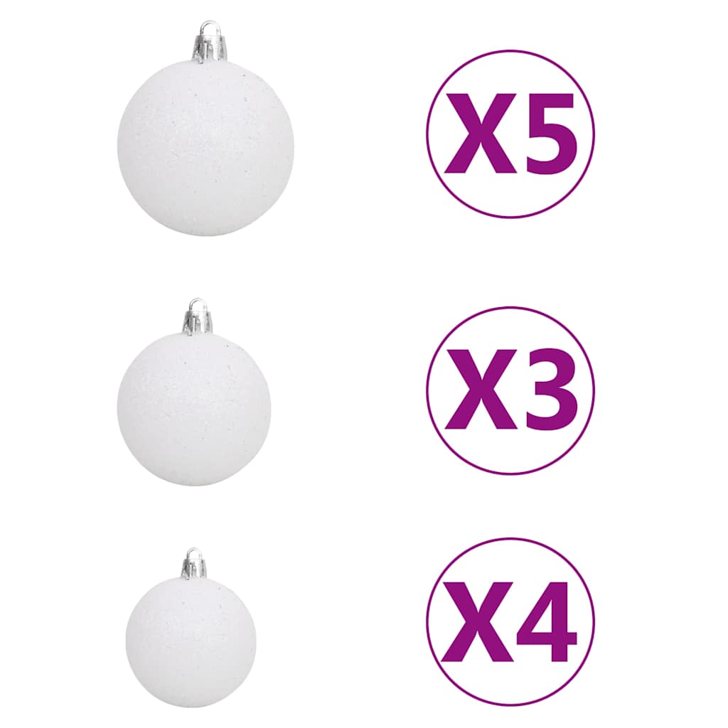 vidaXL Artificial Half Pre-lit Christmas Tree with Ball Set Green 240 cm