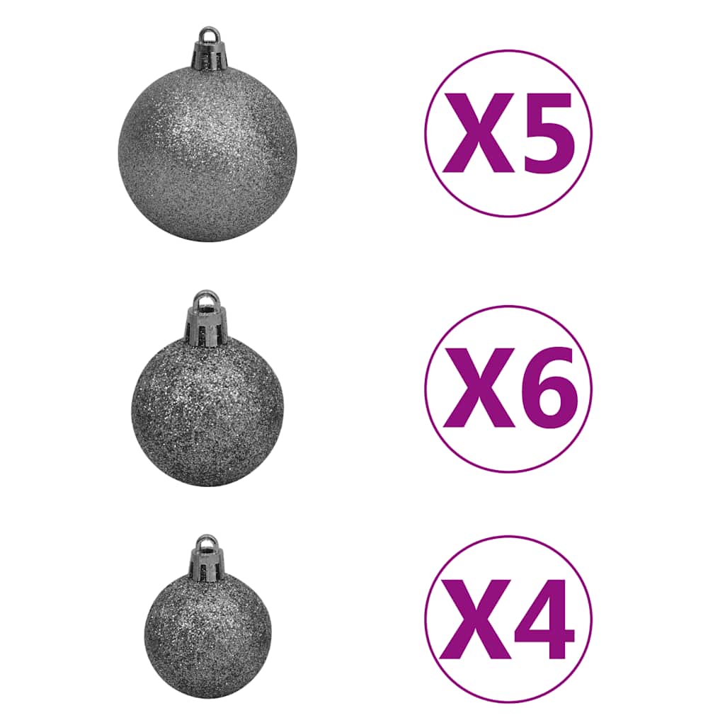 vidaXL Artificial Half Pre-lit Christmas Tree with Ball Set Green 240 cm