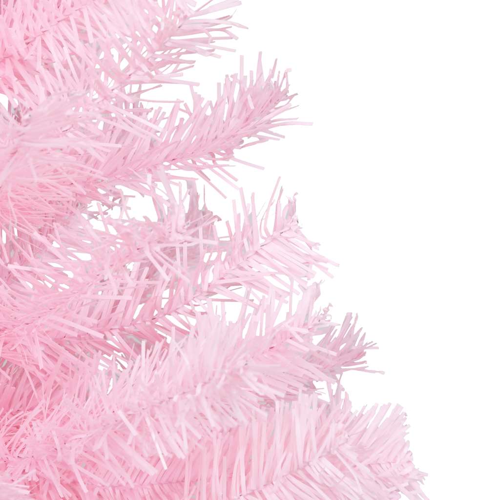 vidaXL Artificial Pre-lit Christmas Tree with Ball Set Pink 210 cm PVC