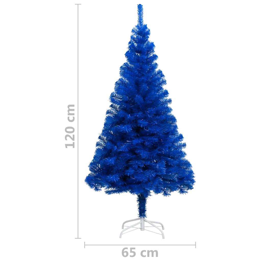 vidaXL Artificial Pre-lit Christmas Tree with Ball Set Blue 120 cm PVC
