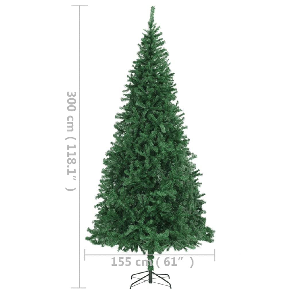 vidaXL Artificial Pre-lit Christmas Tree 300 cm Green