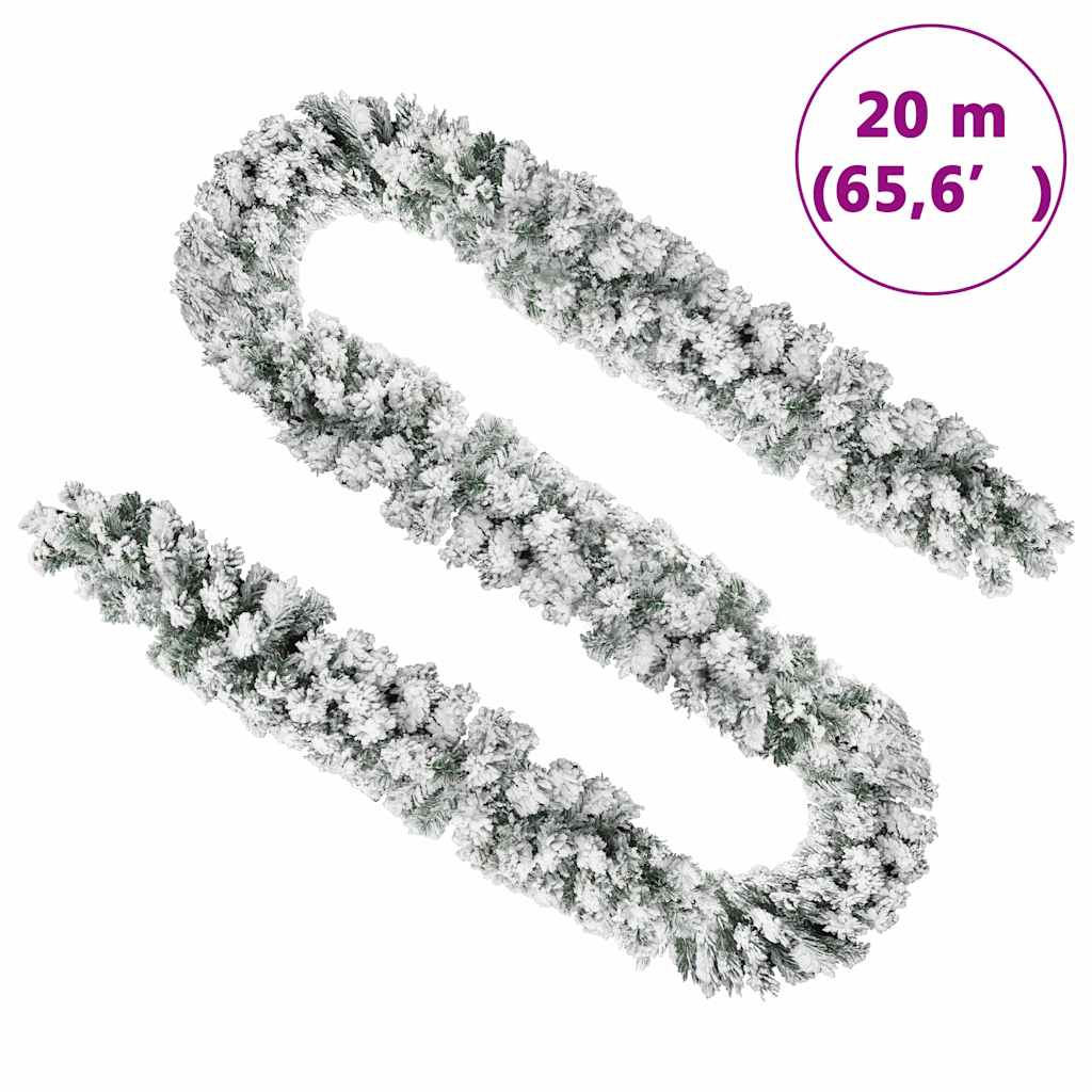 vidaXL Christmas Garland with LEDs&Ball Set Green 20 m PVC