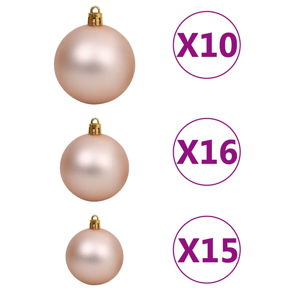 vidaXL Artificial Pre-lit Christmas Tree with Ball Set&Pine Cones 210 cm