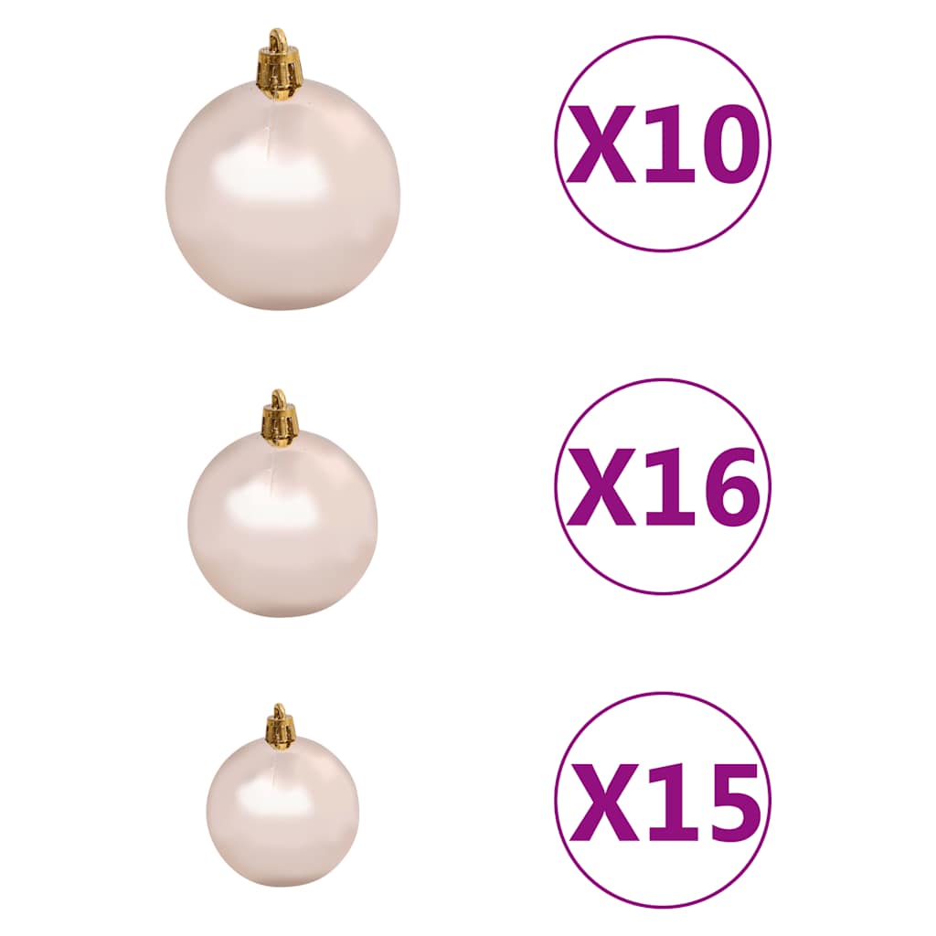 vidaXL Artificial Pre-lit Christmas Tree with Ball Set&Pine Cones 210 cm
