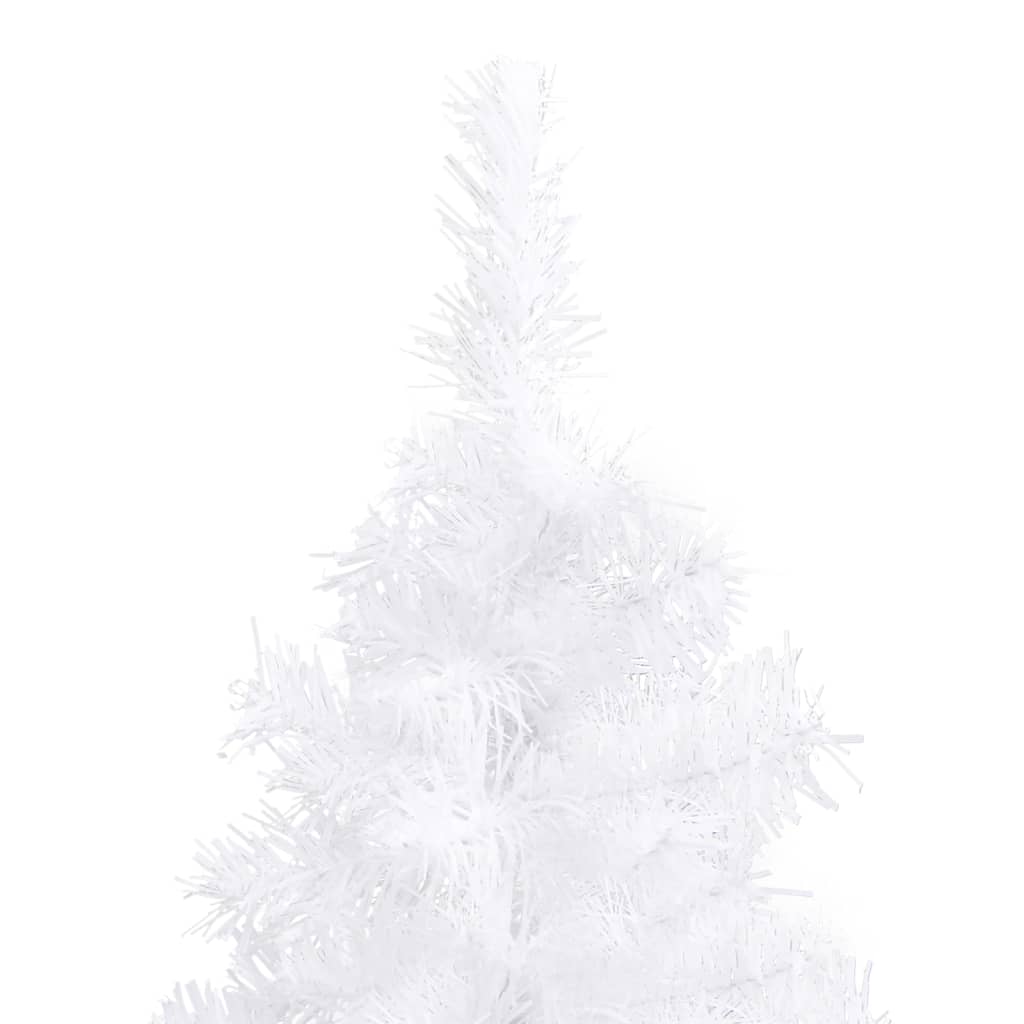 vidaXL Corner Artificial Pre-lit Christmas Tree White 240 cm PVC