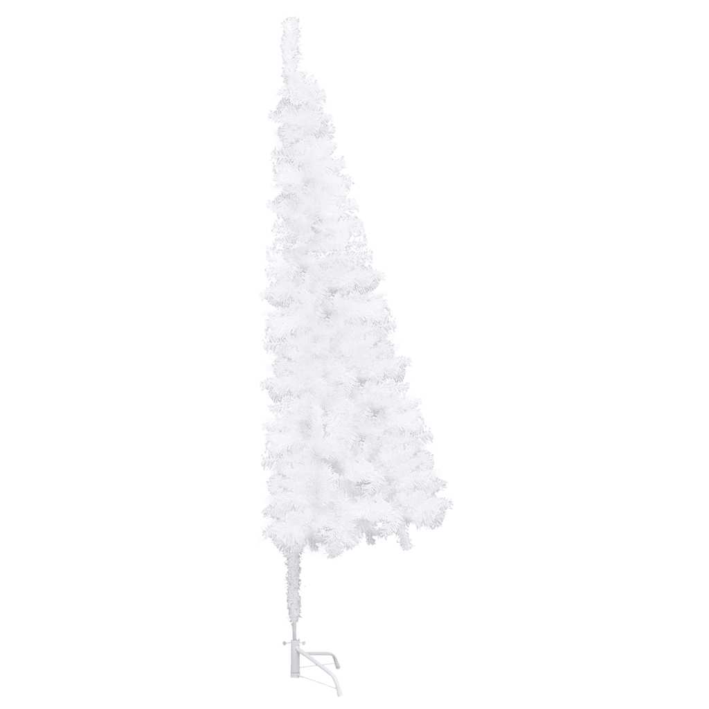 vidaXL Corner Artificial Christmas Tree LEDs&Ball Set White 150 cm PVC