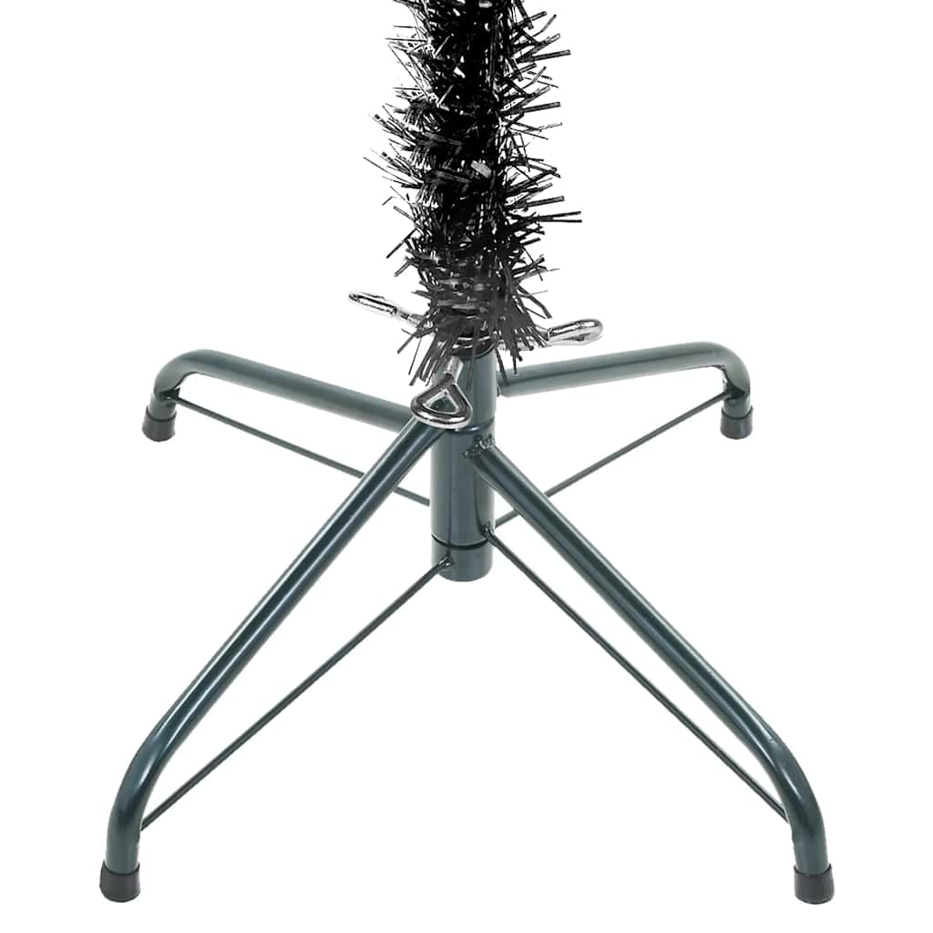 vidaXL Slim Pre-lit Christmas Tree with Ball Set Black 210 cm