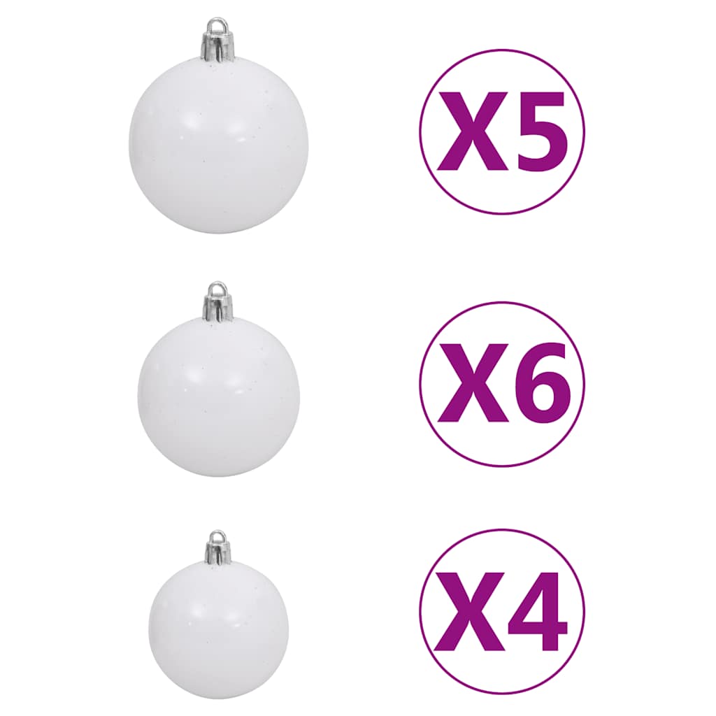vidaXL Slim Pre-lit Christmas Tree with Ball Set Black 210 cm
