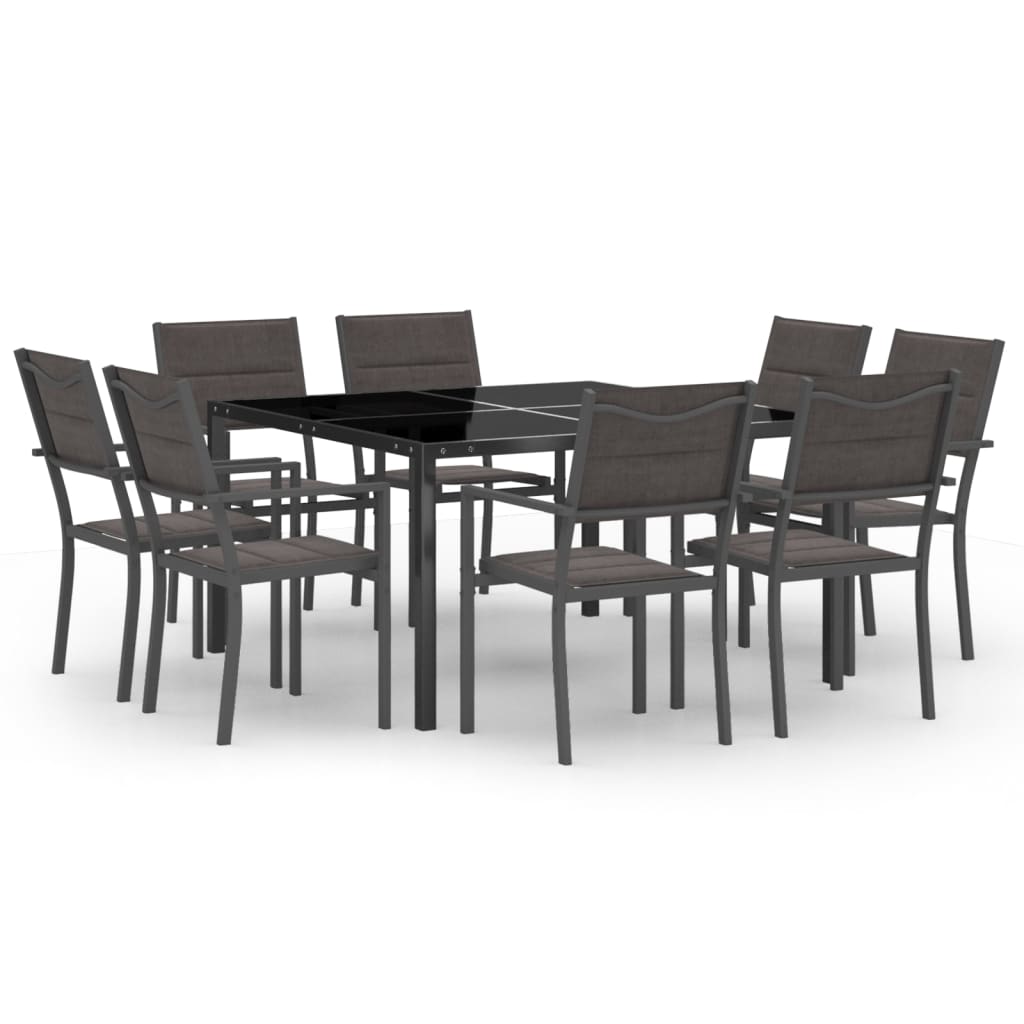 vidaXL 9 Piece Outdoor Dining Set Steel