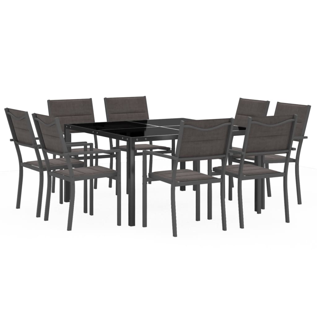 vidaXL 9 Piece Outdoor Dining Set Steel