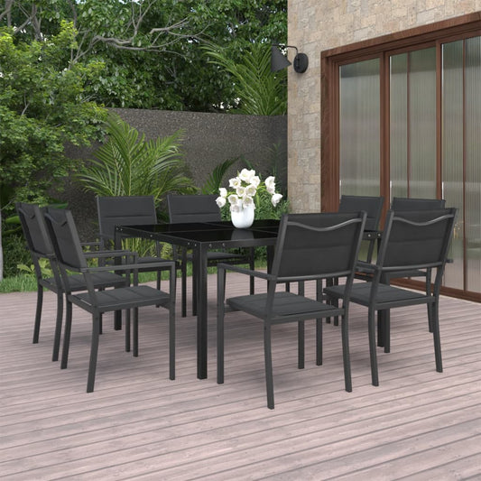 vidaXL 9 Piece Outdoor Dining Set Steel
