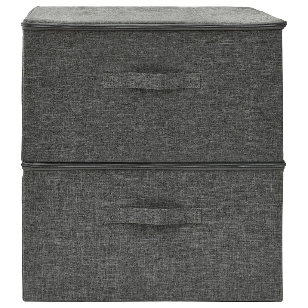 vidaXL Storage Boxes 2 pcs Fabric 43x34x23 cm Anthracite