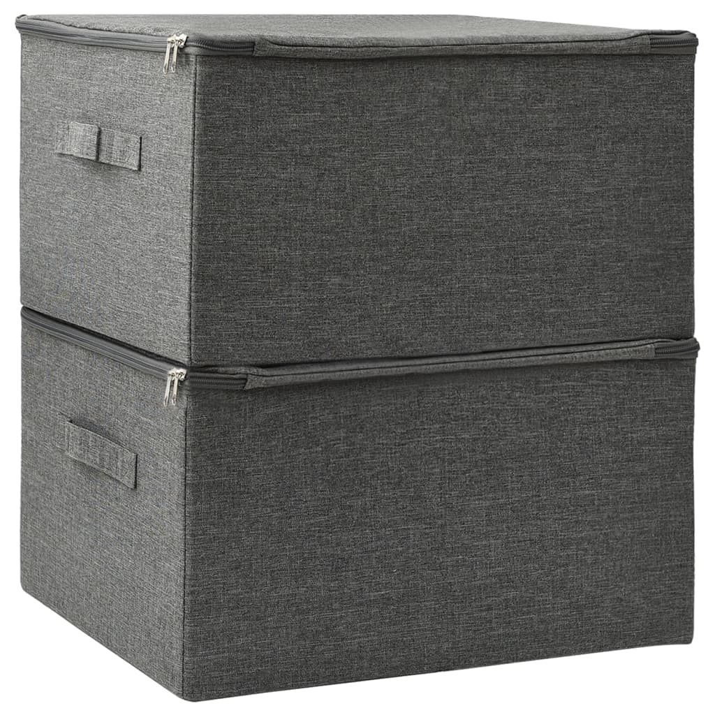 vidaXL Storage Boxes 2 pcs Fabric 43x34x23 cm Anthracite