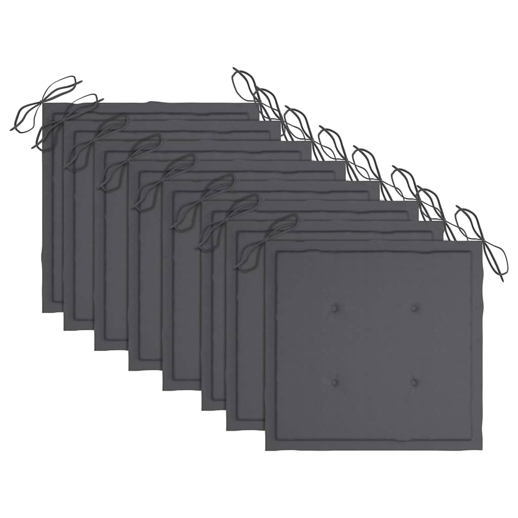 vidaXL Folding Outdoor Chairs 8 pcs with Cushions Solid Acacia Wood