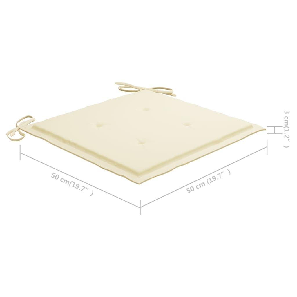 vidaXL Outdoor Dining Chairs 4 pcs with Cushions Solid Acacia Wood