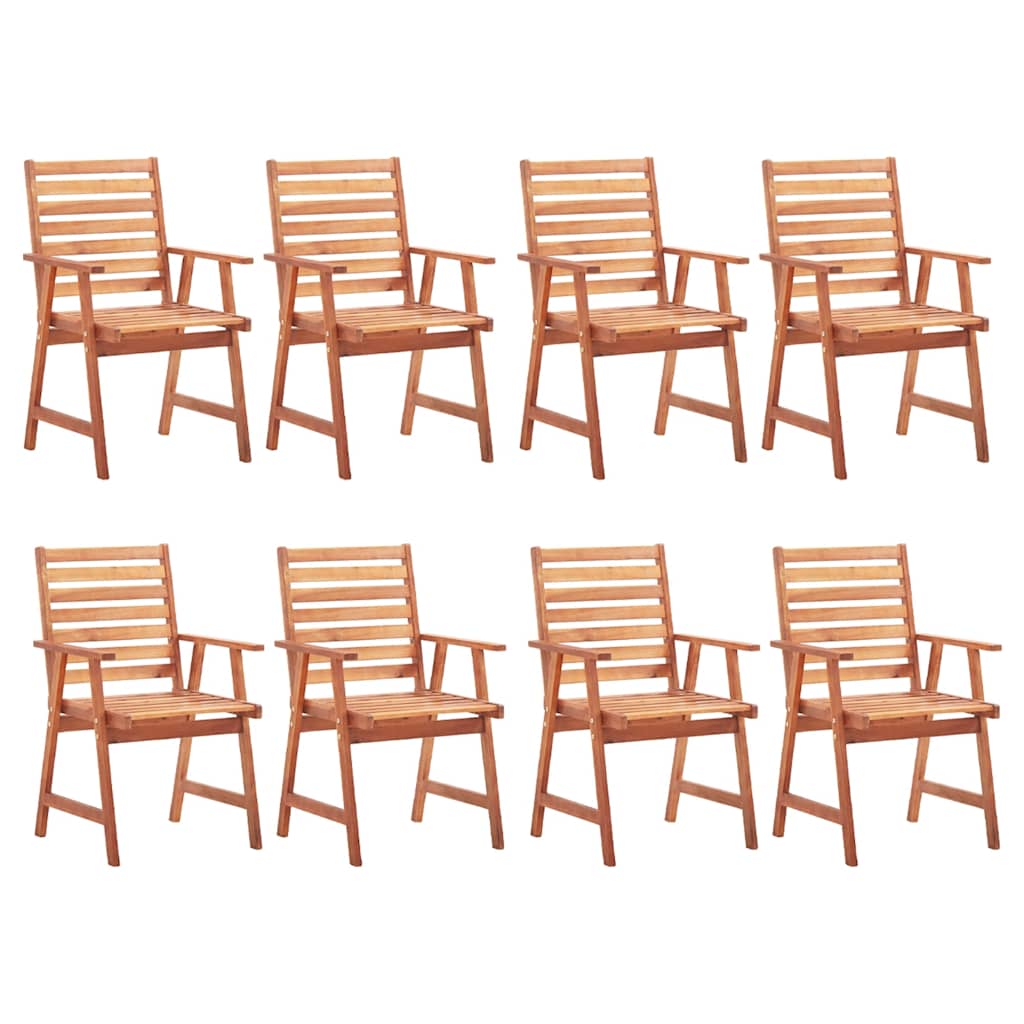 vidaXL Outdoor Dining Chairs 8 pcs with Cushions Solid Acacia Wood