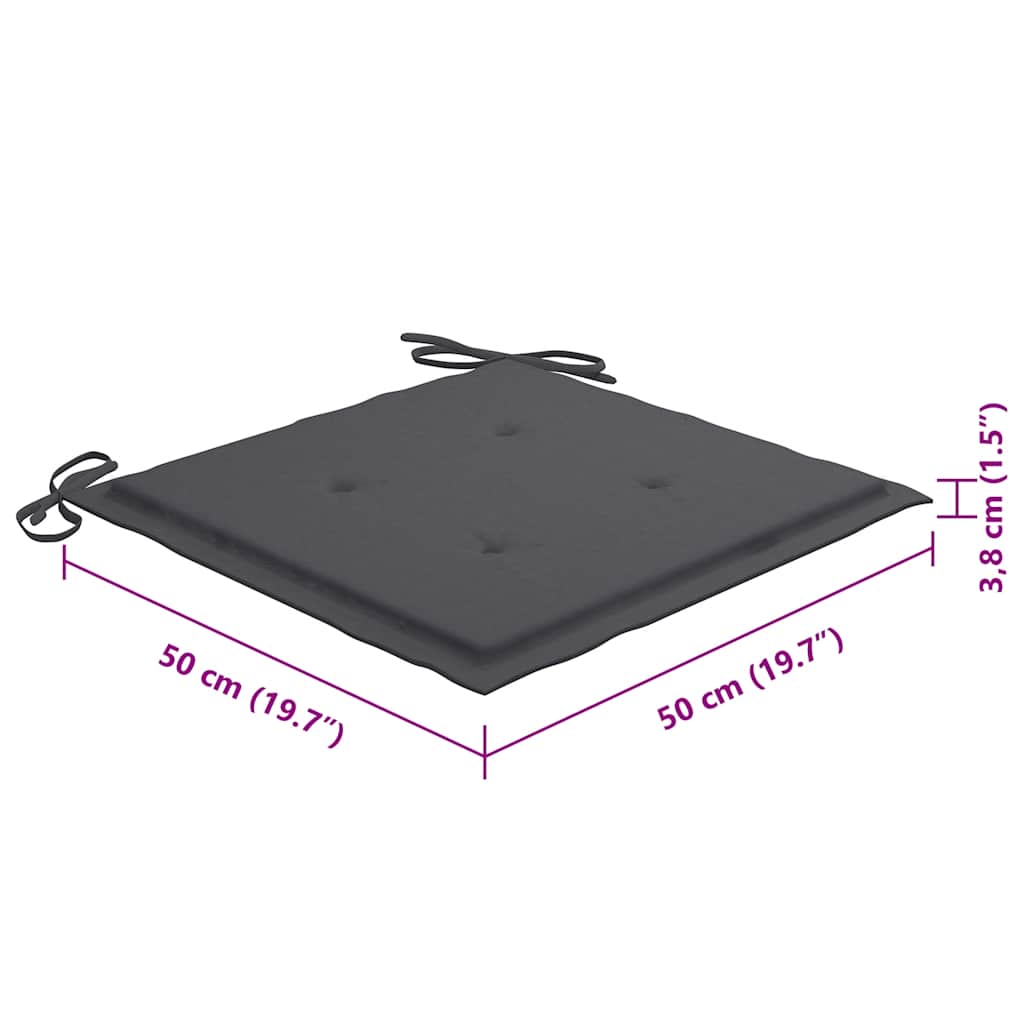 vidaXL Outdoor Dining Chairs 8 pcs with Cushions Solid Acacia Wood