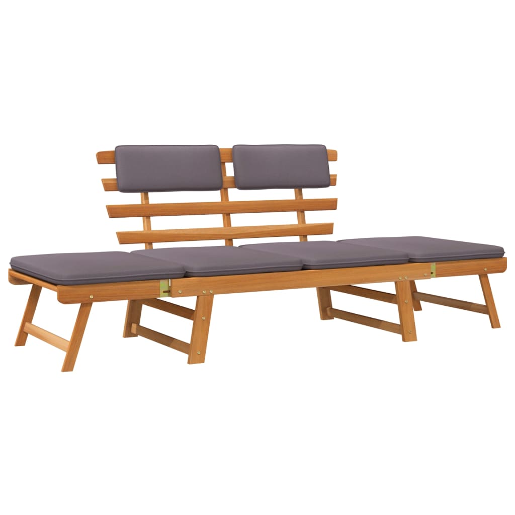 vidaXL Garden Bench with Cushions 2-in-1 190 cm Solid Acacia Wood