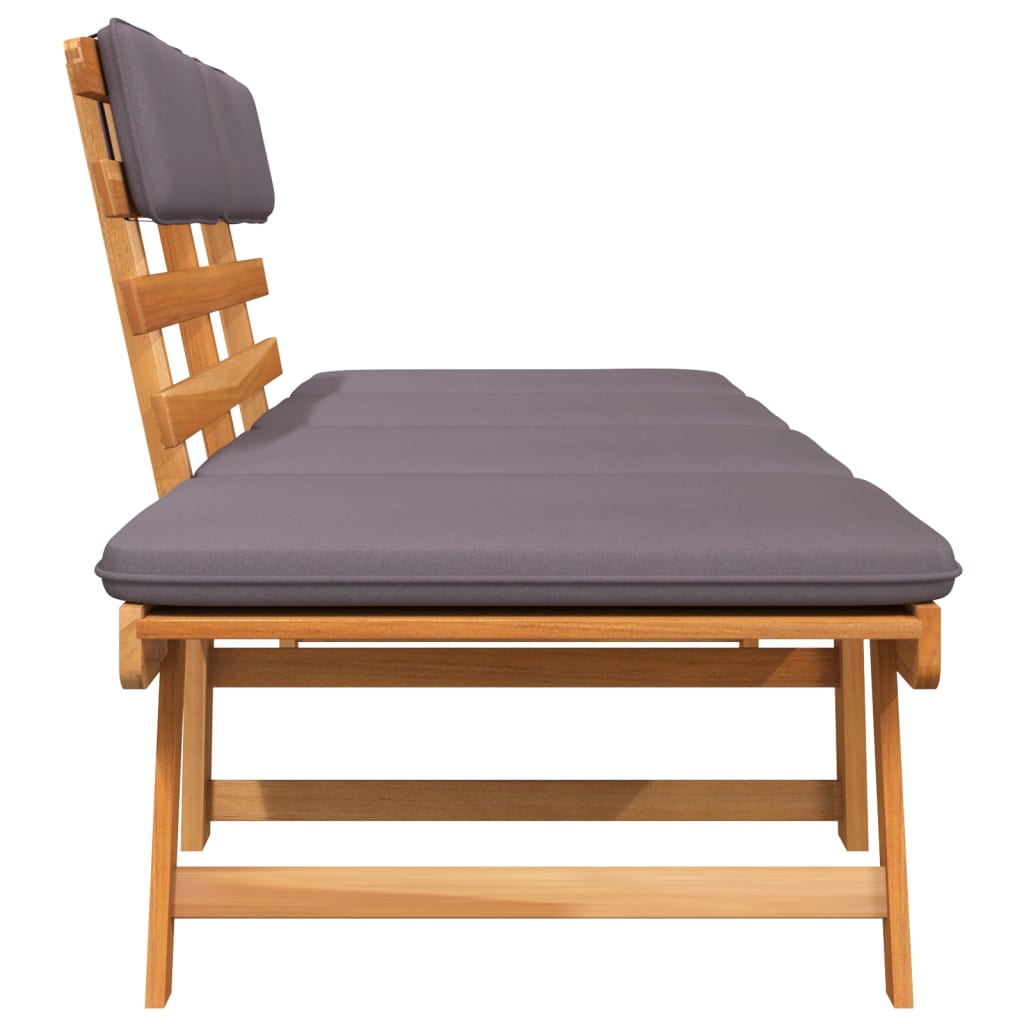 vidaXL Garden Bench with Cushions 2-in-1 190 cm Solid Acacia Wood