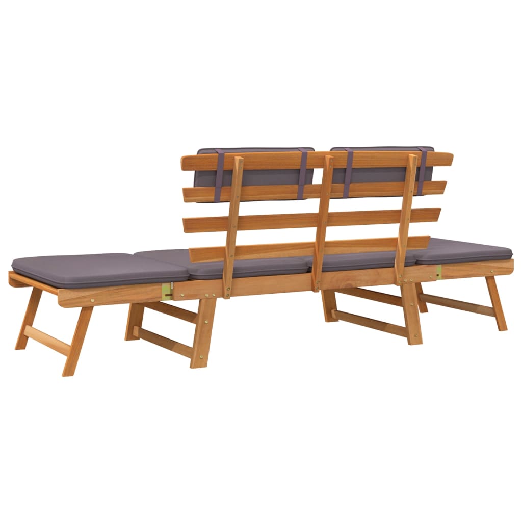 vidaXL Garden Bench with Cushions 2-in-1 190 cm Solid Acacia Wood