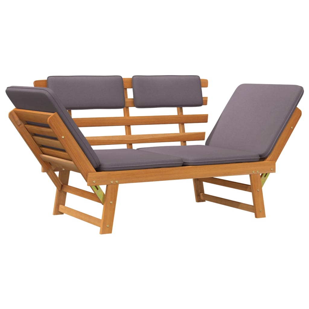vidaXL Garden Bench with Cushions 2-in-1 190 cm Solid Acacia Wood
