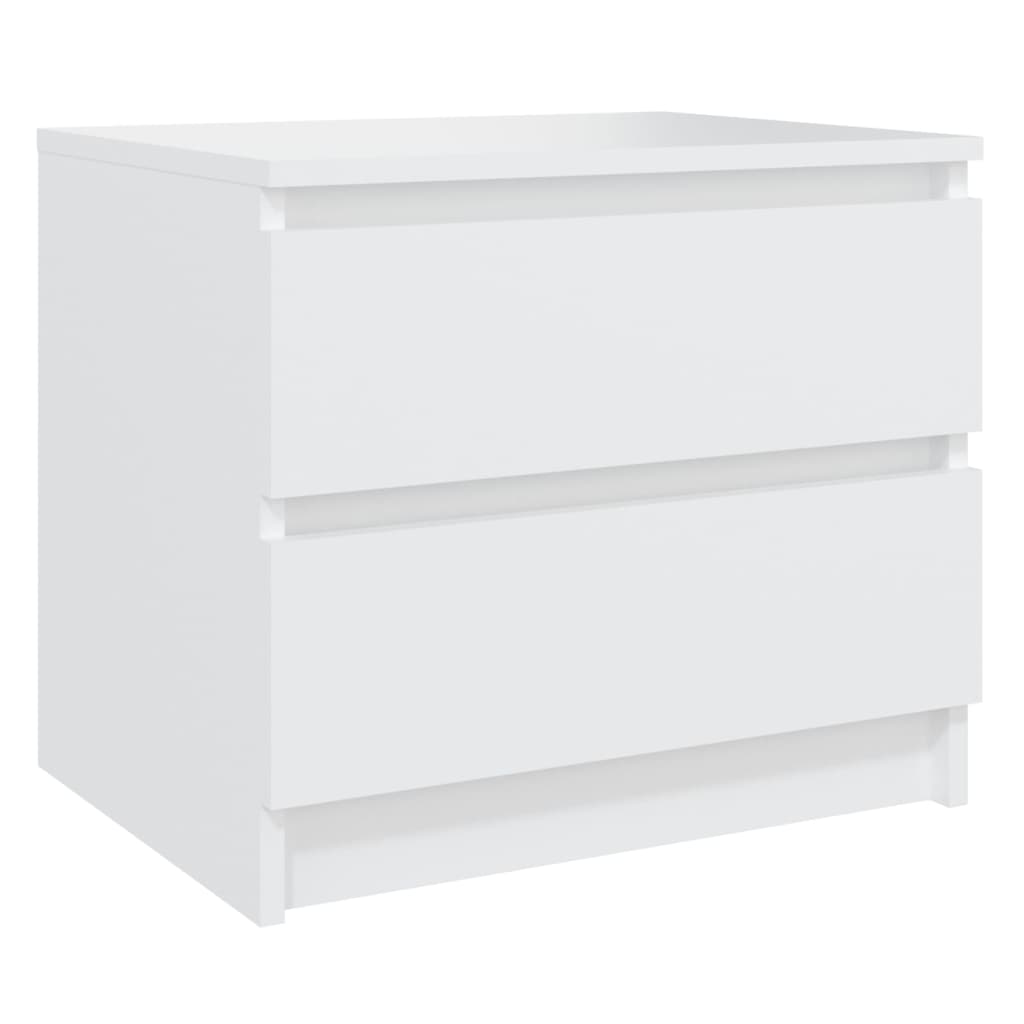 vidaXL Bed Cabinets 2 pcs White 50x39x43.5 cm Engineered Wood