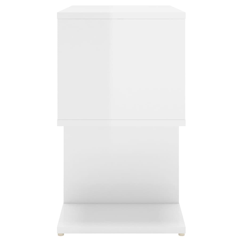 vidaXL Bedside Cabinet High Gloss White 50x30x51.5 cm Engineered Wood