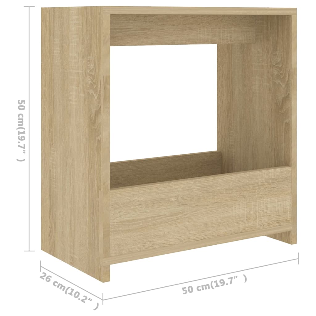 vidaXL Side Table Sonoma Oak 50x26x50 cm Engineered Wood